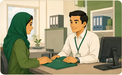 سرکاری دفتر میں خاتون