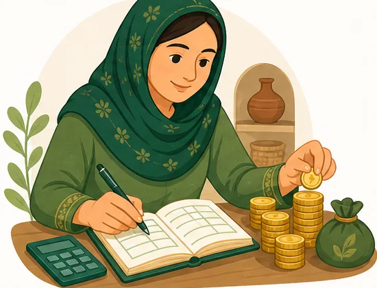 خاتون گھر کے خرچ سے رقم بچا رہی ہے